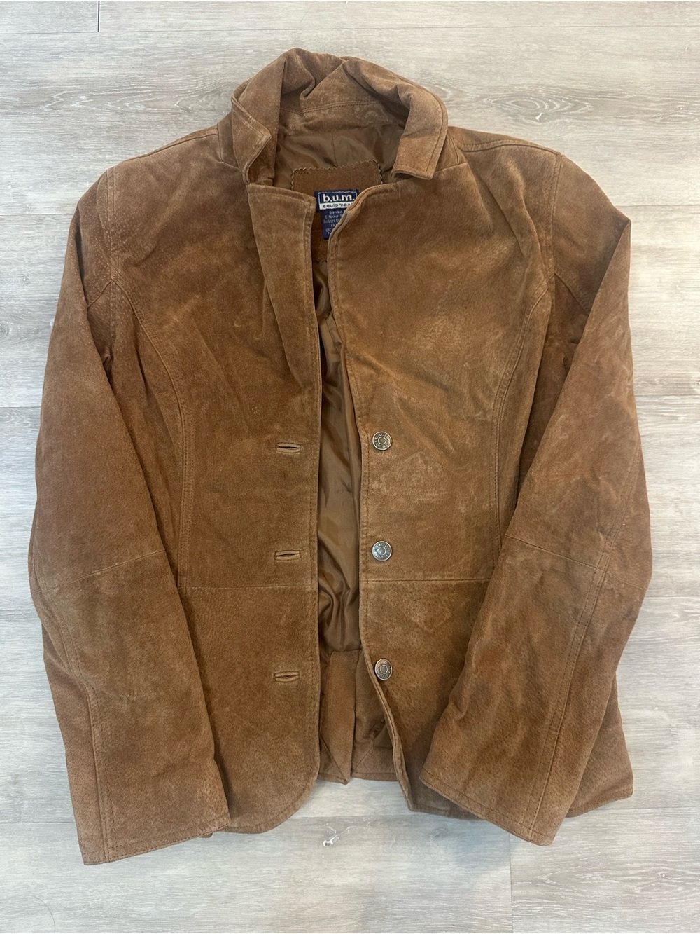 Vintage Y2K B.U.M. Equipment, Women’s Brown Suede Jacket, Small